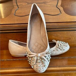 Vince Camuto Women's Embellished Rhinestone Blush Flats
